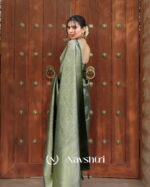 Green Color Recently Added Soft Banarasi Silk Saree with Classy Blouse Piece - Image 8