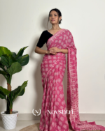 Pink Color 1 Minute Ready To Wear Mulmul Cotton Digital Printed Saree With Pocket