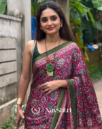 Pink Color 1 Minute Ready to Wear Digitial Printed Crape Silk Saree - Image 2