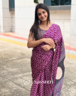Purple Color 1 Minute Ready to Wear Digitial Printed Crape Silk Saree