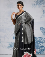 Black Color 1 Minute Ready to Wear Digitial Printed Crape Silk Saree - Image 2