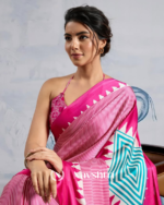 Pink Color 1 Minute Ready to Wear Digitial Printed Crape Silk Saree - Image 2