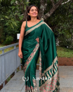 Green Color 1 Minute Ready to Wear Digitial Printed Crape Silk Saree - Image 2