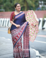 Maroon And Purple Color 1 Minute Ready to Wear Digitial Printed Crape Silk Saree - Image 2