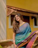 Prism Trail - Multicolor Striped Rainbow Saree with Blouse Piece - Image 2