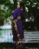 Navy Blue Color Premium Cotton Silk Saree With Classy Blouse - Image 2