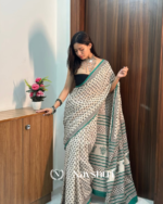 Cream Color 1 Minute Ready To Wear Mulmul Cotton Digital Printed Saree With Pocket