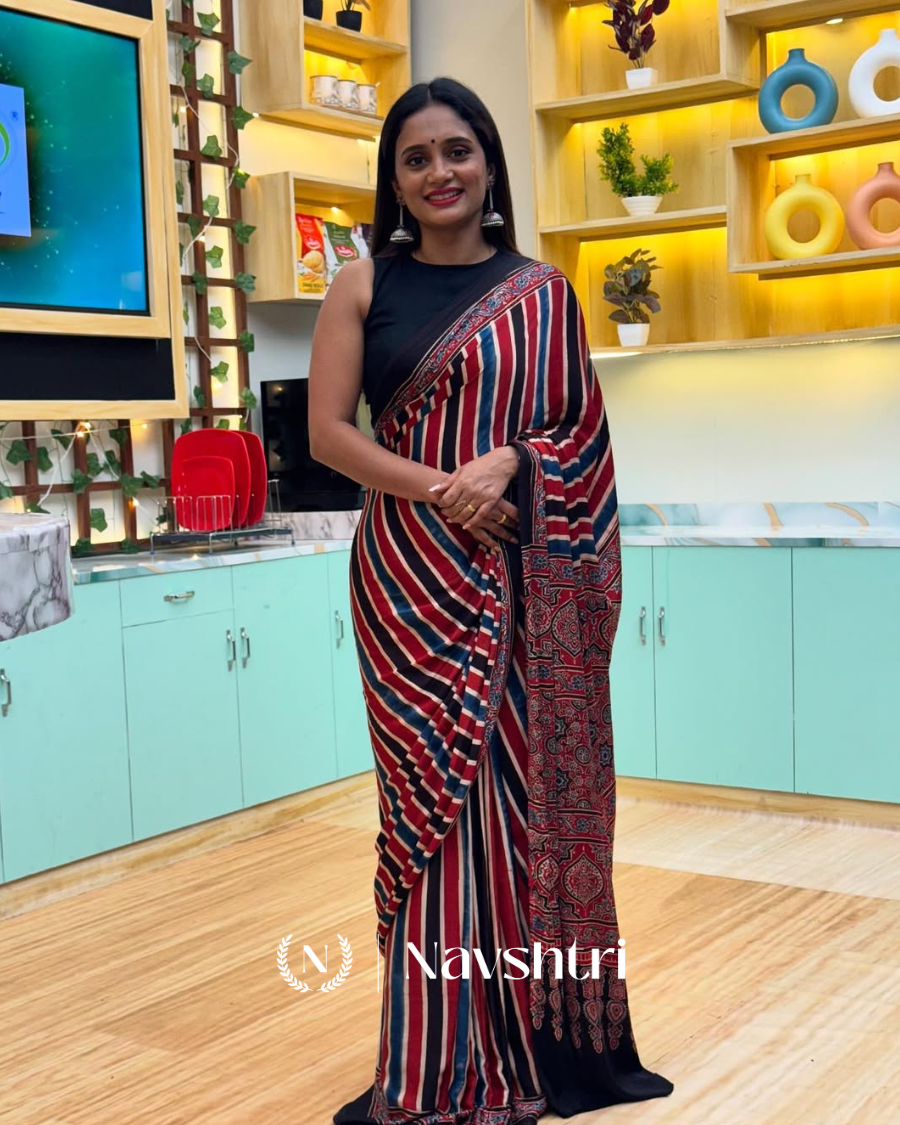 Image00002 Multy Color Color 1 Minute Ready to Wear Digitial Printed Crape Silk Saree - Image 1