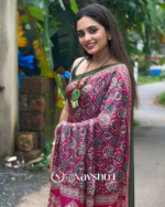 Pink Color 1 Minute Ready to Wear Digitial Printed Crape Silk Saree - Image 3