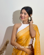 Yellow Color 1 Minute Ready To Wear Mulmul Cotton Digital Printed Saree With Pocket - Image 3