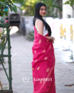 Pink Color 1 Minute Ready To Wear Mulmul Cotton Digital Printed Saree With Pocket - Image 2
