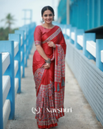 Red Color 1 Minute Ready to Wear Digitial Printed Crape Silk Saree