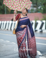 Maroon And Purple Color 1 Minute Ready to Wear Digitial Printed Crape Silk Saree - Image 3