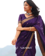 Purple Color Premium Cotton Silk Saree With Classy Blouse - Image 3