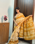Yellow Color 1 Minute Ready To Wear Mulmul Cotton Digital Printed Saree With Pocket