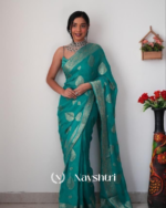 Bottle Green Color Premium Cotton Silk Saree With Classy Blouse