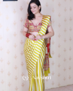 Mustard Yellow Color 1 Minute Ready to Wear Digitial Printed Crape Silk Saree - Image 3