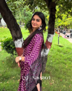 Purple Color 1 Minute Ready to Wear Digitial Printed Crape Silk Saree - Image 3