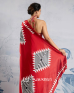 Orange Color 1 Minute Ready to Wear Digitial Printed Crape Silk Saree - Image 3