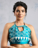 Blue Color 1 Minute Ready to Wear Digitial Printed Crape Silk Saree - Image 3