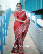 Red Color 1 Minute Ready to Wear Digitial Printed Crape Silk Saree - Image 3