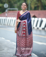Maroon And Purple Color 1 Minute Ready to Wear Digitial Printed Crape Silk Saree - Image 4