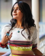 White Mulmul Cotton Saree with Multicolor Woven Striped Pallu & Matching White Blouse Piece - Image 3