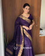 Purple Color Premium Cotton Silk Saree With Classy Blouse - Image 4