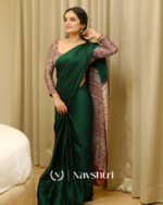 Green Color 1 Minute Ready to Wear Digitial Printed Crape Silk Saree