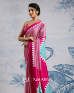 Pink Color 1 Minute Ready to Wear Digitial Printed Crape Silk Saree - Image 4