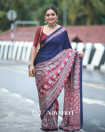Maroon And Purple Color 1 Minute Ready to Wear Digitial Printed Crape Silk Saree - Image 5