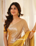 Elegant Golden Tissue Cotton Saree with Matching Blouse Piece - Image 4