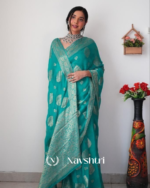 Bottle Green Color Premium Cotton Silk Saree With Classy Blouse - Image 4
