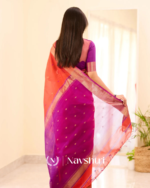 Orange Color Premium Cotton Silk Saree With Classy Blouse - Image 5