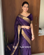 Purple Color Premium Cotton Silk Saree With Classy Blouse