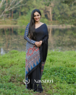 Black Color 1 Minute Ready to Wear Digitial Printed Crape Silk Saree
