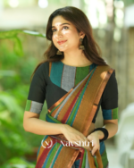 Multicolor Striped Mulmul Cotton Saree Saree with Matching Blouse Piece - Image 6