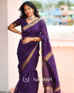 Purple Color Premium Cotton Silk Saree With Classy Blouse