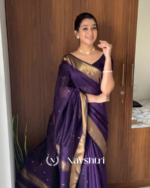 Purple Color Premium Cotton Silk Saree With Classy Blouse - Image 5