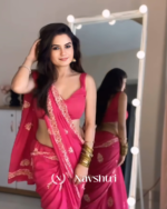 Pink Color 1 Minute Ready To Wear Mulmul Cotton Digital Printed Saree With Pocket - Image 5
