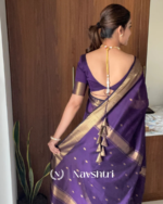 Purple Color Premium Cotton Silk Saree With Classy Blouse - Image 6