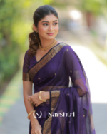 Navy Blue Color Premium Cotton Silk Saree With Classy Blouse - Image 9