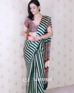 Green Color 1 Minute Ready to Wear Digitial Printed Crape Silk Saree