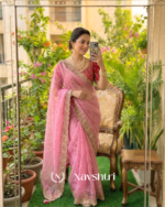 Seraglio Pink Fendy Silk Sequence Embroidery Work Saree With Stitched Blouse