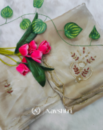 Winsome Beige Jimmy Choo Hand Work Saree