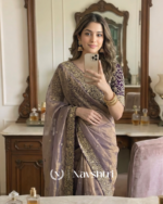 Glorious Royal Blue Fendy Chiffon Silk Sequence Embroidery Work Saree With Stitched Blouse