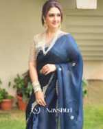 Blue Color Georgette Saree with Embroidery Design - Image 2
