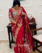 Seraphic Dark Red Rangoli Silk Sequence Embroidery Work Saree With Stitched Blouse - Image 5