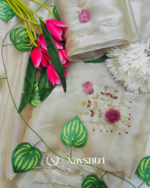Winsome Beige Jimmy Choo Hand Work Saree - Image 2