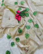 Winsome Beige Jimmy Choo Hand Work Saree - Image 3